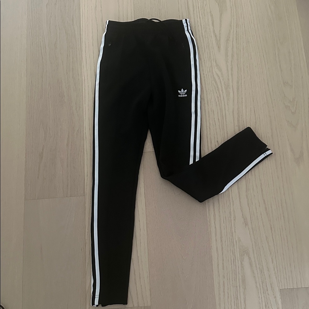 Adidas Black Tights with White Accents from Aritzia